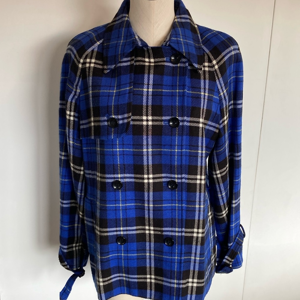 Jones Wear Blue Plaid Women's Blazer